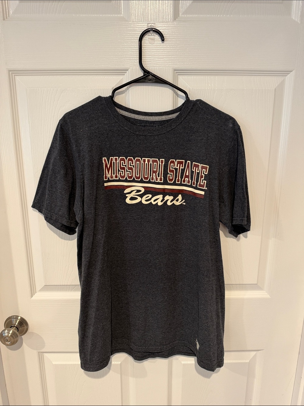 Russell Athletic Charcoal Missouri State Bears Tee with Cream & Maroon Print